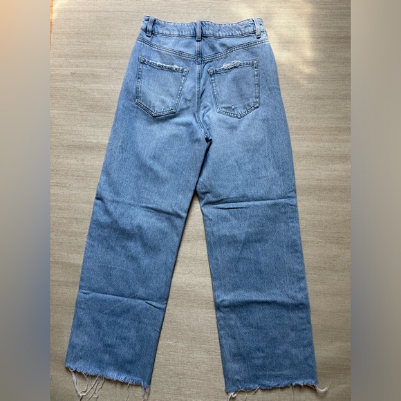 Garage Denim Wide Leg Distressed Jeans Sz 3 - Picture 2 of 4